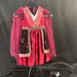 Medieval Princes Dress/ Roman Soldier Uniform with Sheer and shimmer Accents